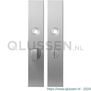 GPF Bouwbeslag RVS 1100.25 WC55/8 groot langschild rechthoekig enkelverend 218x40x8,5 mm WC55/8 grote knop RVS geborsteld GPF110025855