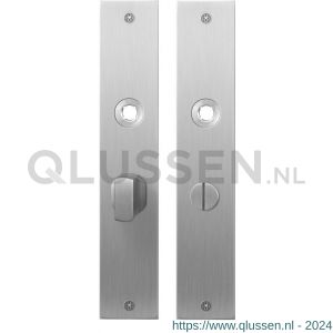 GPF Bouwbeslag RVS 1100.26 WC55/8 groot plaatschild rechthoekig zonder veer 220x40x2 mm WC55/8 grote knop RVS geborsteld GPF110026855