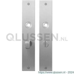 GPF Bouwbeslag RVS 1100.26 WC57/5 normaal plaatschild rechthoekig zonder veer 220x40x2 mm WC57/5 normale knop RVS geborsteld GPF110026884