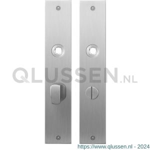 GPF Bouwbeslag RVS 1100.26 WC63/8 groot plaatschild rechthoekig zonder veer 220x40x2 mm WC63/8 grote knop RVS geborsteld GPF110026863