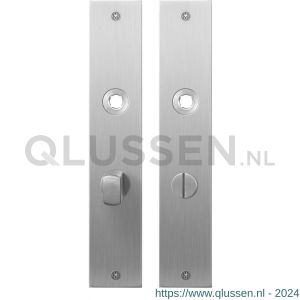 GPF Bouwbeslag RVS 1100.26 WC63/8 normaal plaatschild rechthoekig zonder veer 220x40x2 mm WC63/8 normale knop RVS geborsteld GPF110026885