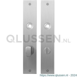 GPF Bouwbeslag RVS 1100.26 WC72/8 groot plaatschild rechthoekig zonder veer 220x40x2 mm WC72/8 grote knop RVS geborsteld GPF110026872