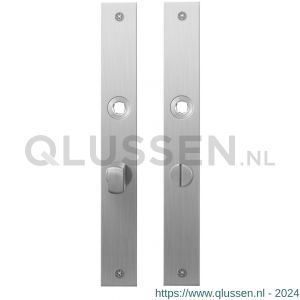 GPF Bouwbeslag RVS 1100.28 WC57/5 normaal plaatschild rechthoekig zonder veer 240x30x2m WC57/5 normale knop RVS geborsteld GPF110028884