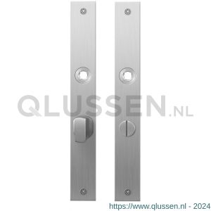 GPF Bouwbeslag RVS 1100.28 WC63/8 groot plaatschild rechthoekig zonder veer 240x30x2 mm WC63/8 grote knop RVS geborsteld GPF110028863