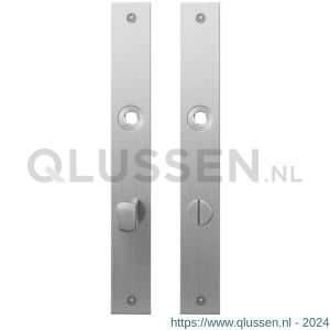 GPF Bouwbeslag RVS 1100.28 WC72/8 normaal plaatschild rechthoekig zonder veer 240x30x2 mm WC72/8 normale knop RVS geborsteld GPF110028886