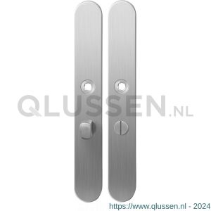 GPF Bouwbeslag RVS 1100.70 XL WC55/8 normaal langschild XL afgerond enkelverend 282x40x8,5 mm WC55/8 normale knop RVS geborsteld GPF110070883