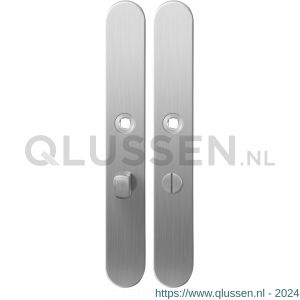 GPF Bouwbeslag RVS 1100.70 XL WC57/5 normaal langschild XL afgerond enkelverend 282x40x8,5 mm WC57/5 normale knop RVS geborsteld GPF110070884