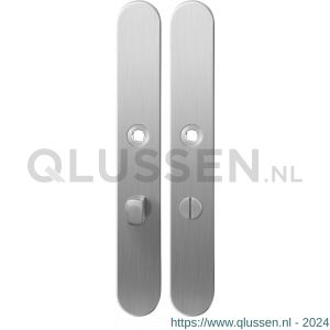 GPF Bouwbeslag RVS 1100.70 XL WC63/8 normaal langschild XL afgerond enkelverend 282x40x8,5 mm WC63/8 normale knop RVS geborsteld GPF110070885