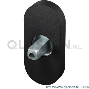 GPF Bouwbeslag ZwartWit 1104.61.0400 ovaal Click rozet 70x32x10 mm met vastgelaste knopvastzetter zwart GPF1104610400