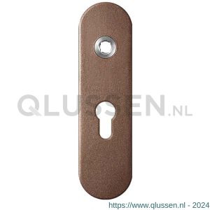 GPF Bouwbeslag Anastasius 1110.A2R PC55 deurkruk gatdeel rechtswijzend kortschild afgerond 169x46x8,5 mm PC55 Bronze blend GPF1110A20332