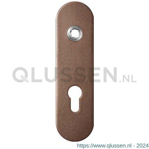 GPF Bouwbeslag Anastasius 1110.A2R PC72 deurkruk gatdeel rechtswijzend kortschild afgerond 169x46x8,5 mm PC72 Bronze blend GPF1110A20342