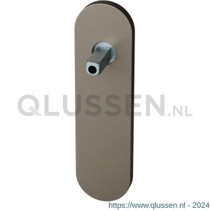 GPF Bouwbeslag Anastasius 1110.A3.400 blind kortschild afgerond 170x46x8 mm blind met vastgelaste knopvastzetter Mocca blend GPF1110A30400