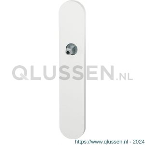 GPF Bouwbeslag ZwartWit 1120.62.432 PC55 langschild afgerond 220x40x8 mm PC55 met vastgelaste knopvastzetter wit GPF1120620432