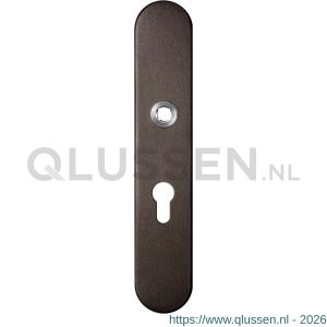 GPF Bouwbeslag Anastasius 1120.A1R PC55 deurkruk gatdeel rechtswijzend langschild afgerond 218x40x8,5 mm PC55 Dark blend GPF1120A10332