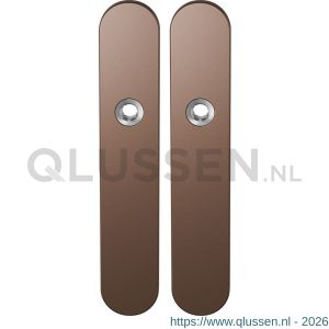 GPF Bouwbeslag Anastasius 1120.A2 blind langschild afgerond enkelverend 218x40x8,5 mm blind Bronze blend GPF1120A20100