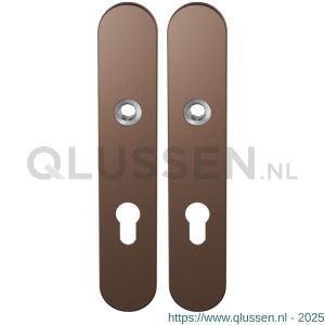 GPF Bouwbeslag Anastasius 1120.A2 PC72 langschild afgerond enkelverend 218x40x8,5 mm PC72 Bronze blend GPF1120A20142