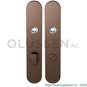 GPF Bouwbeslag Anastasius 1120.A2 WC72/8 groot langschild afgerond enkelverend 218x40x8,5 mm WC72/8 grote knop Bronze blend GPF1120A20872