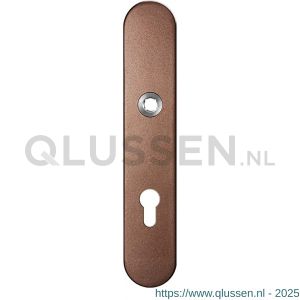 GPF Bouwbeslag Anastasius 1120.A2R PC72 deurkruk gatdeel rechtswijzend langschild afgerond 218x40x8,5 mm PC72 Bronze blend GPF1120A20342