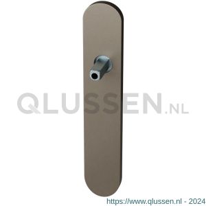 GPF Bouwbeslag Anastasius 1120.A3.400 blind langschild afgerond 220x40x8 mm blind met vastgelaste knopvastzetter Mocca blend GPF1120A30400