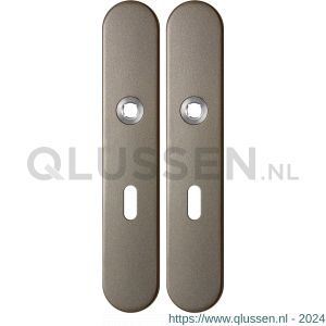 GPF Bouwbeslag Anastasius 1120.A3 BB56 langschild afgerond enkelverend 218x40x8,5 mm BB56 Mocca blend GPF1120A30101