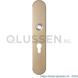 GPF Bouwbeslag Anastasius 1120.A4L PC55 deurkruk gatdeel linkswijzend langschild afgerond 218x40x8,5 mm PC55 Champagne blend GPF1120A40232