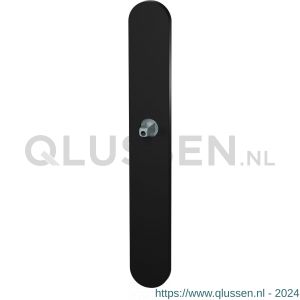 GPF Bouwbeslag ZwartWit 1170.61.432 XL PC55 langschild XL afgerond 282x40x8,5 mm PC55 met vastgelaste knopvastzetter zwart GPF1170610432