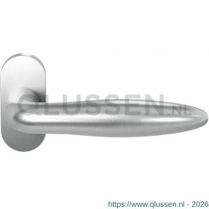 GPF Bouwbeslag RVS 1315.09-04R GPF1315.04R Pepe deurkruk gatdeel op ovaal rozet RVS 70x32x10 mm rechtswijzend RVS geborsteld GPF1315090300-04