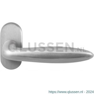 GPF Bouwbeslag RVS 1315.09-04 Pepe deurkruk op ovale rozet 70x32x10 mm RVS mat geborsteld GPF1315090100-04