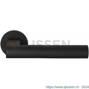 GPF Bouwbeslag ZwartWit 3145.61-00 Umu deurkruk op rond rozet 50x8 mm zwart GPF3145610100-00