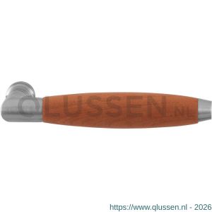 GPF Bouwbeslag RVS 4036 XL Ika XL deurkruk haaks met trapezium eindknop RVS geborsteld-kersen GPF403601100