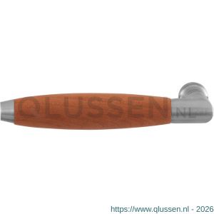 GPF Bouwbeslag RVS 4036L/R XL Ika XL deurkruk gatdeel links-rechtswijzend haaks met trapezium eindknop RVS geborsteld-kersen GPF403601200