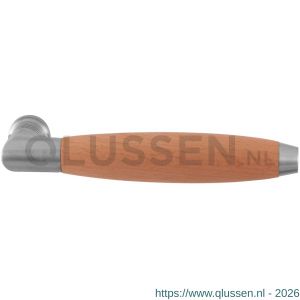 GPF Bouwbeslag RVS 4041 XL Ika XL deurkruk haaks met trapezium eindknop RVS geborsteld-beuken GPF404101100