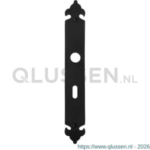 GPF Bouwbeslag Smeedijzer 6100.25L/R BB56 deurkruk gatdeel langschild 291x41x4 mm BB56 links-rechtswijzend smeedijzer zwart GPF610025201