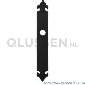 GPF Bouwbeslag Smeedijzer 6100.25L/R blind deurkruk gatdeel langschild 291x41x4 mm blind links-rechtswijzend smeedijzer zwart GPF610025200