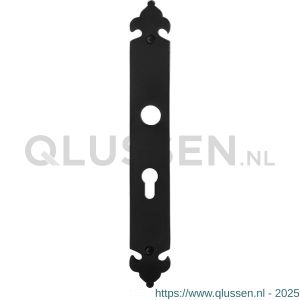 GPF Bouwbeslag Smeedijzer 6100.25L/R PC55 deurkruk gatdeel langschild 291x41x4 mm PC55 links-rechtswijzend smeedijzer zwart GPF610025232