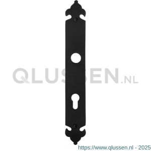 GPF Bouwbeslag Smeedijzer 6100.25L/R PC72 deurkruk gatdeel langschild 291x41x4 mm PC72 links-rechtswijzend smeedijzer zwart GPF610025242