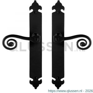 GPF Bouwbeslag Smeedijzer 6200.60 blind Kera deurkruk op langschild 291x41x4 mm blind smeedijzer zwart GPF6200600100-25