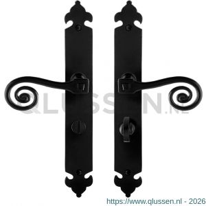 GPF Bouwbeslag Smeedijzer 6200.60 WC63/8 Kera deurkruk op langschild 291x41x4 mm WC63/8 smeedijzer zwart GPF6200600885-25