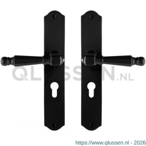 GPF Bouwbeslag Smeedijzer 6210.60 PC55 Mela deurkruk op schild 238x41x4 mm PC55 smeedijzer zwart GPF6210600132-22