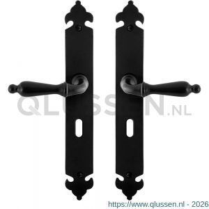 GPF Bouwbeslag Smeedijzer 6215.60 BB56 Muki deurkruk op langschild 291x41x4 mm smeedijzer zwart GPF6215600101-25