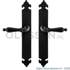 GPF Bouwbeslag Smeedijzer 6215.60 blind Muki deurkruk op langschild 291x41x4 mm smeedijzer zwart GPF6215600100-25