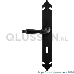 GPF Bouwbeslag Smeedijzer 6215.60L/R BB72 Muki deurkruk gatdeel op langschild 291x41x4 mm links-rechtswijzend smeedijzer zwart GPF6215600211-25