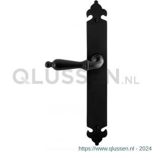 GPF Bouwbeslag Smeedijzer 6215.60L/R blind Muki deurkruk gatdeel op langschild 291x41x4 mm links-rechtswijzend smeedijzer zwart GPF6215600200-25