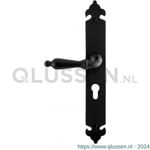 GPF Bouwbeslag Smeedijzer 6215.60L/R PC55 Muki deurkruk gatdeel op langschild 291x41x4 mm links-rechtswijzend smeedijzer zwart GPF6215600232-25