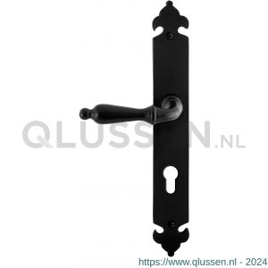 GPF Bouwbeslag Smeedijzer 6215.60L/R PC72 Muki deurkruk gatdeel op langschild 291x41x4 mm links-rechtswijzend smeedijzer zwart GPF6215600242-25