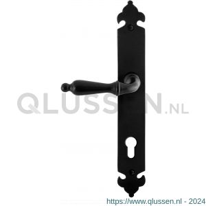 GPF Bouwbeslag Smeedijzer 6215.60L/R PC85 Muki deurkruk gatdeel op langschild 291x41x4 mm links-rechtswijzend smeedijzer zwart GPF6215600252-25