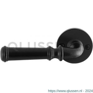 GPF Bouwbeslag Smeedijzer 6220.60-00L/R Meri deurkruk gatdeel op ronde rozet 53x5 mm links-rechtswijzend smeedijzer zwart GPF6220600200-00