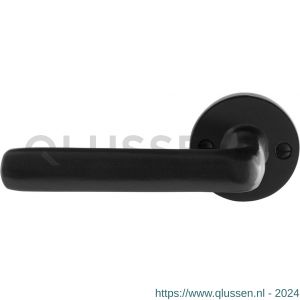 GPF Bouwbeslag Smeedijzer 6235.60-00L/R Ilo deurkruk gatdeel op ronde rozet 53x5 mm links-rechtswijzend smeedijzer zwart GPF6235600200-00