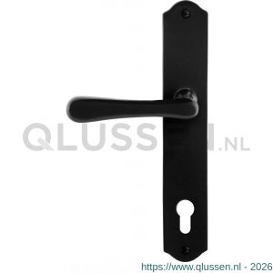 GPF Bouwbeslag Smeedijzer 6240.60L/R PC92 Paju deurkruk gatdeel op schild 238x41x4 mm PC92 links-rechtswijzend smeedijzer zwart GPF6240600262-22
