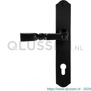 GPF Bouwbeslag Smeedijzer 6245 L/R PC85 Nokka deurkruk gatdeel op schild 238x41x4 mm links-rechtswijzend smeedijzer zwart GPF6245600252-22